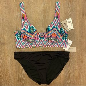 KENNETH COLE REACTION Jungle Mosaic/Black Bikini